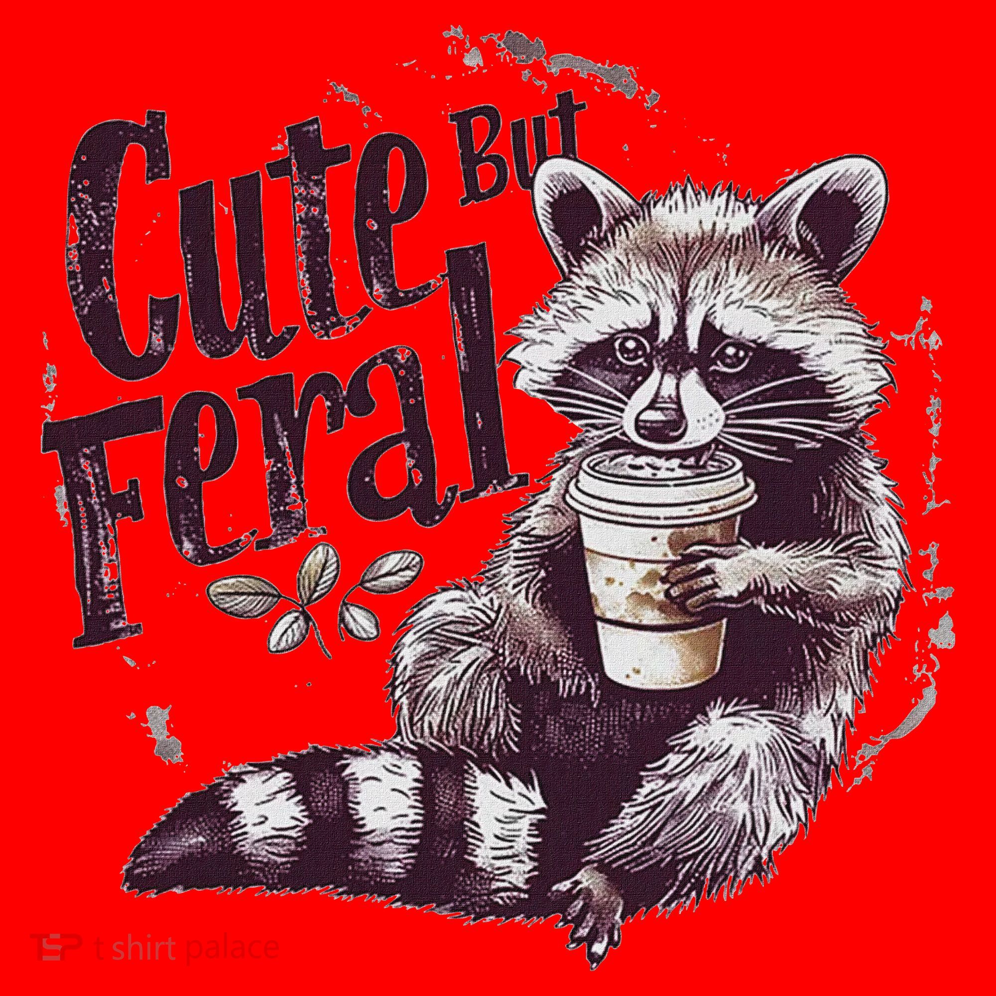 Cute But Feral Funny Raccoon Santa Hat