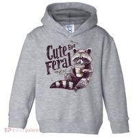 Cute But Feral Funny Raccoon Toddler Hoodie thumb 0