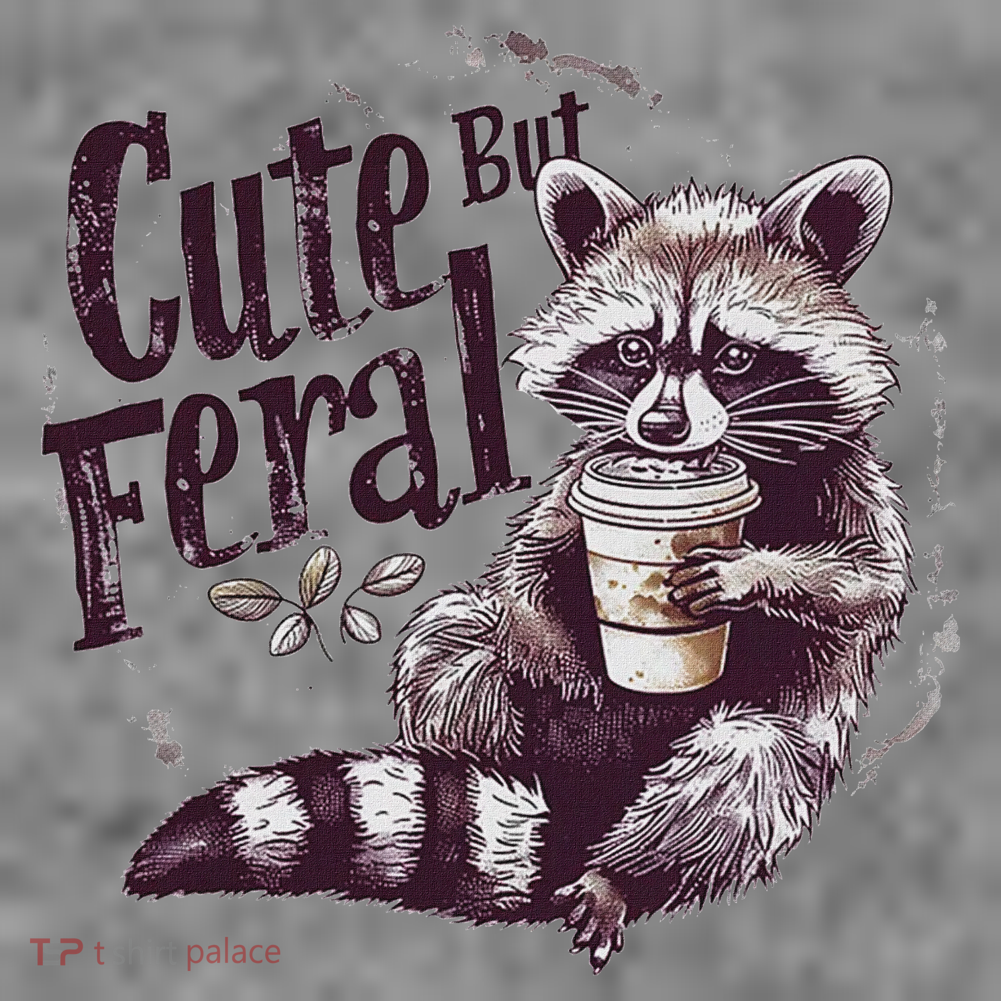 Cute But Feral Funny Raccoon Toddler Hoodie