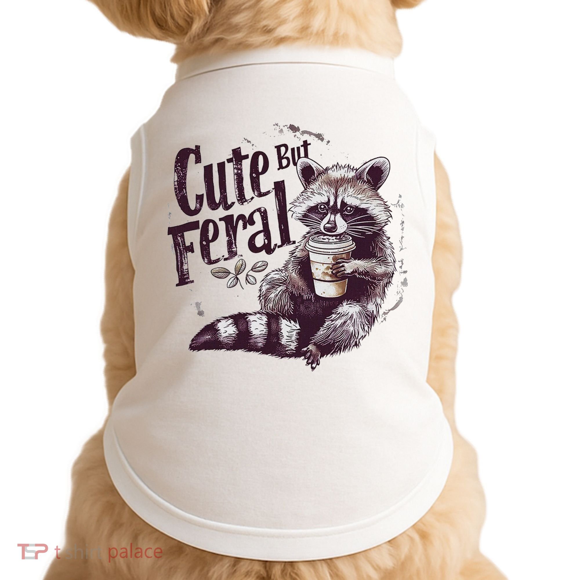Cute But Feral Funny Raccoon Doggie Tank