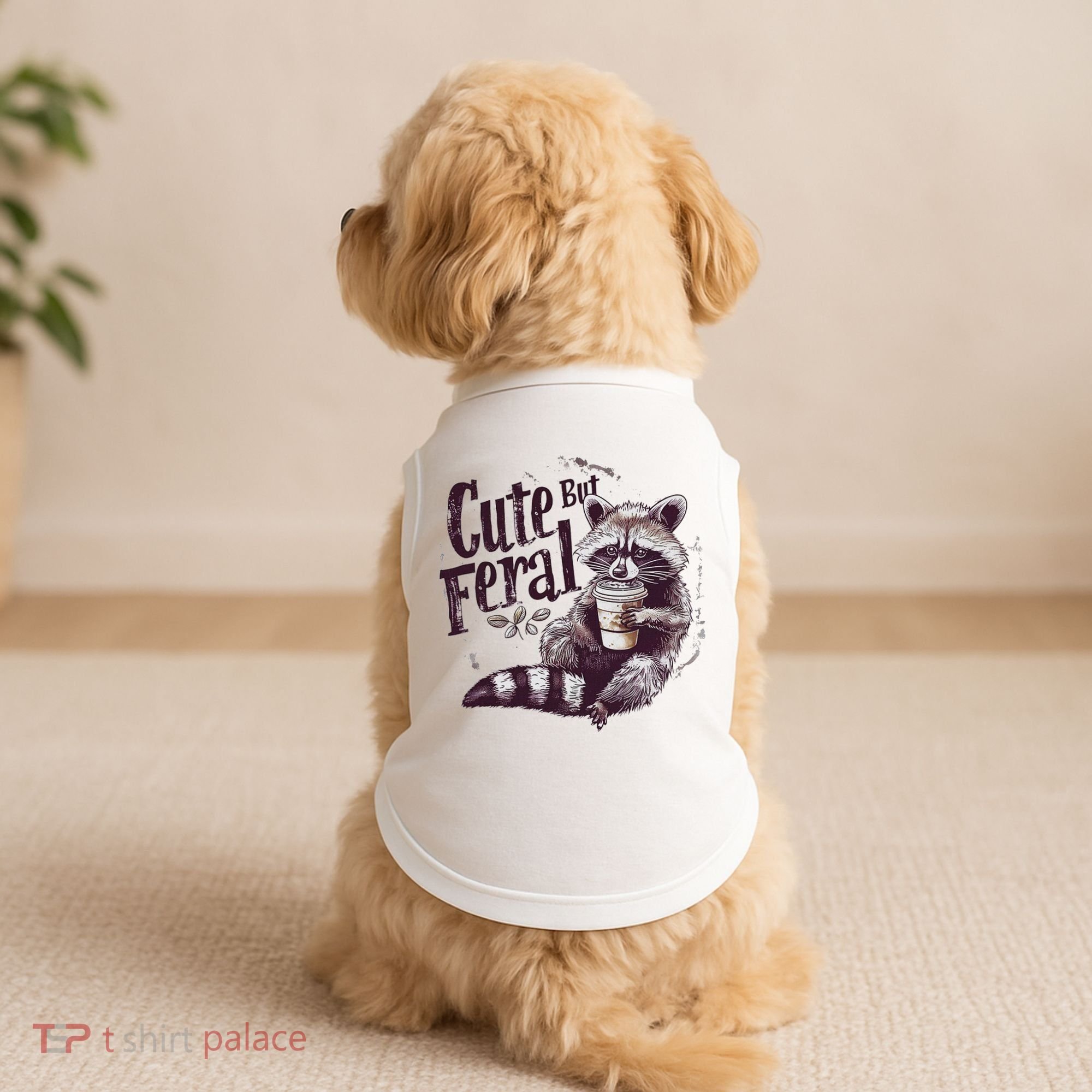 Cute But Feral Funny Raccoon Doggie Tank