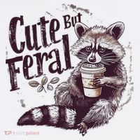 Cute But Feral Funny Raccoon Women's Hoodie thumb 2