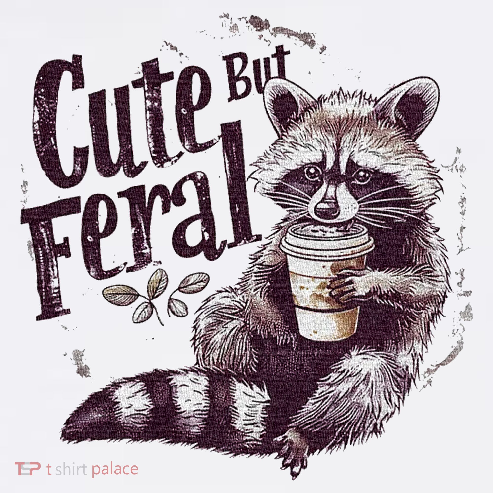 Cute But Feral Funny Raccoon Women's Hoodie