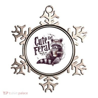 Cute But Feral Funny Raccoon Ornament