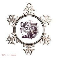 Cute But Feral Funny Raccoon Ornament thumb 0
