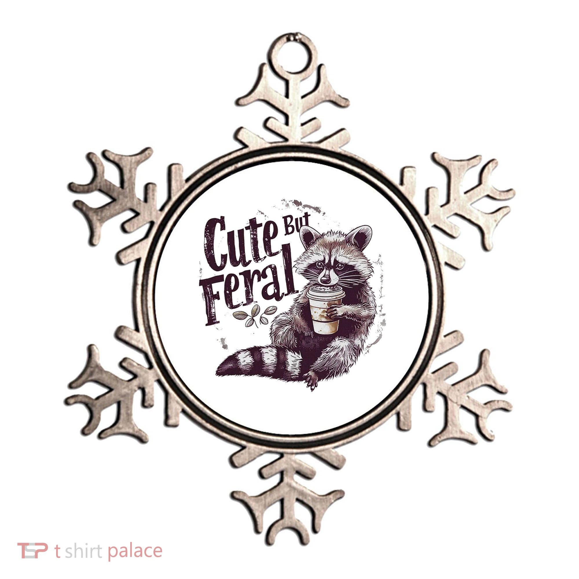 Cute But Feral Funny Raccoon Ornament