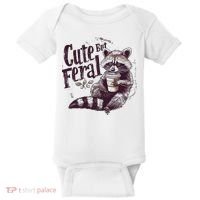 Cute But Feral Funny Raccoon Baby Bodysuit thumb 0