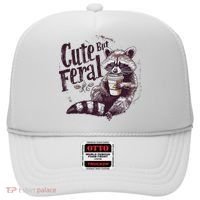 Cute But Feral Funny Raccoon Hat thumb 0