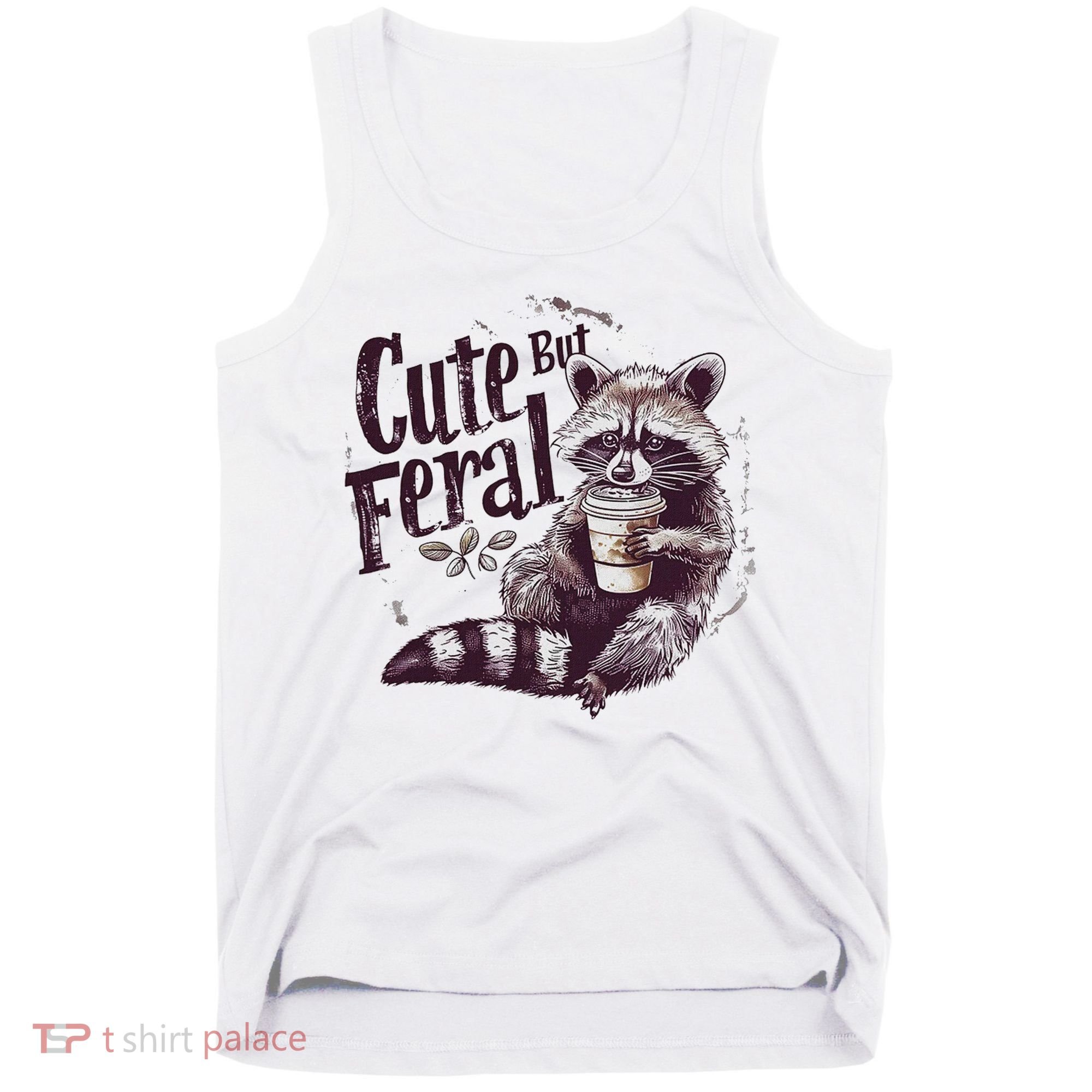 Cute But Feral Funny Raccoon Tank Top
