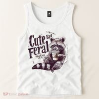 Cute But Feral Funny Raccoon Tank Top thumb 2