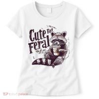 Cute But Feral Funny Raccoon Women's T-Shirt thumb 0