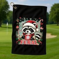 Cute But Feral Golf Towel thumb 1
