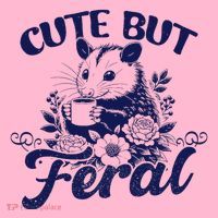 Cute But Feral Possum Outfits Funny Opossum Coaster thumb 2