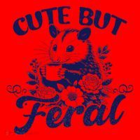 Cute But Feral Possum Outfits Funny Opossum Santa Hat thumb 1