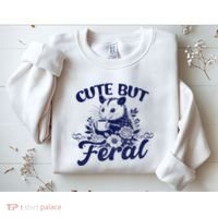 Cute But Feral Possum Outfits Funny Opossum Sweatshirt thumb 2