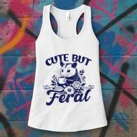 Cute But Feral Possum Outfits Funny Opossum Women's Tank Top thumb 3