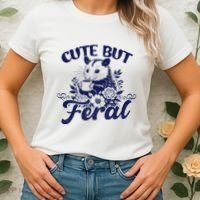 Cute But Feral Possum Outfits Funny Opossum Women's T-Shirt thumb 2