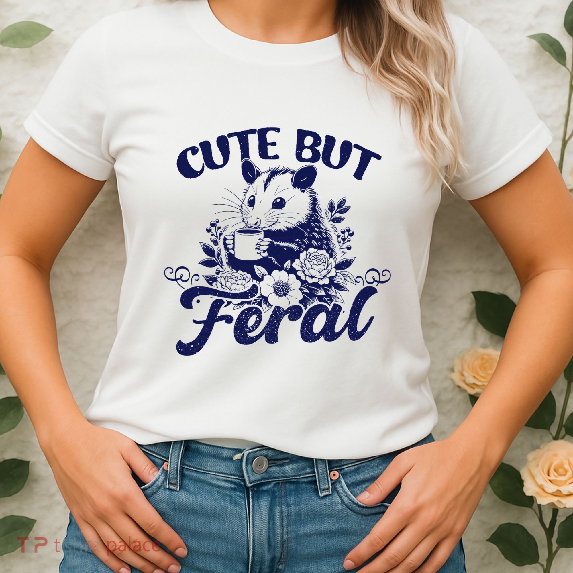Cute But Feral Possum Outfits Funny Opossum Women's T-Shirt