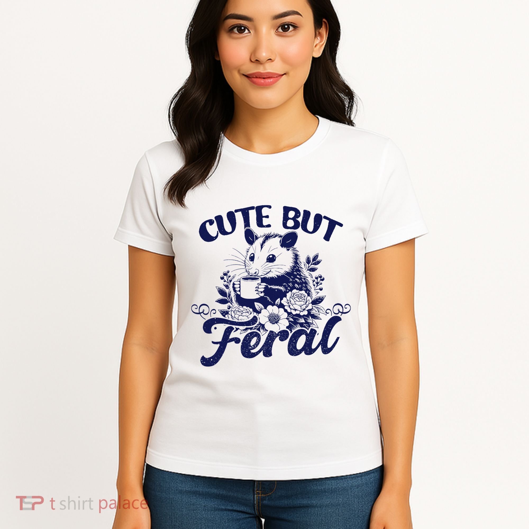 Cute But Feral Possum Outfits Funny Opossum Women's T-Shirt