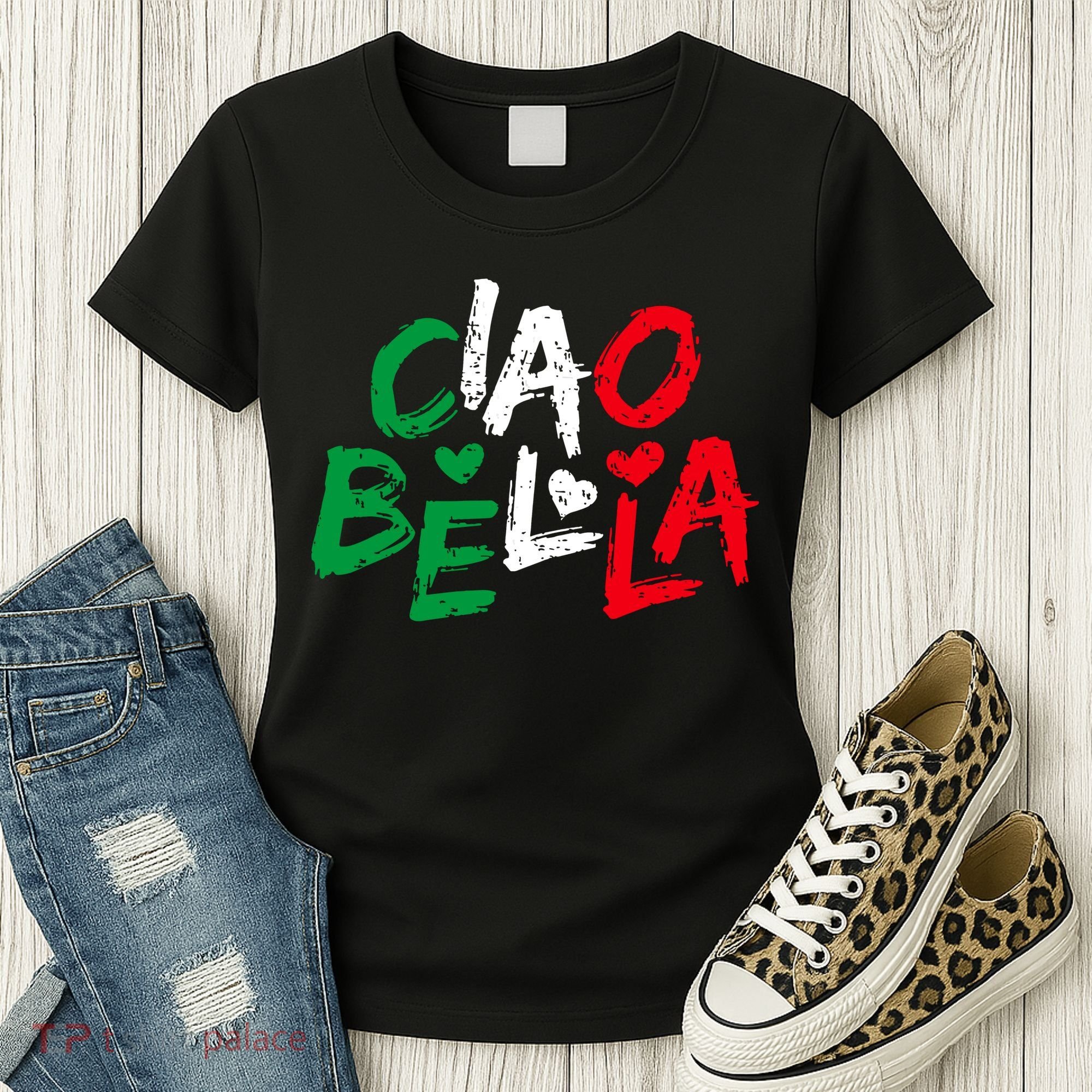 Ciao Bella For Italians Italy Flag Women's T-Shirt