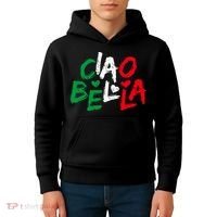 Ciao Bella For Italians Italy Flag Kids Hoodie thumb 4