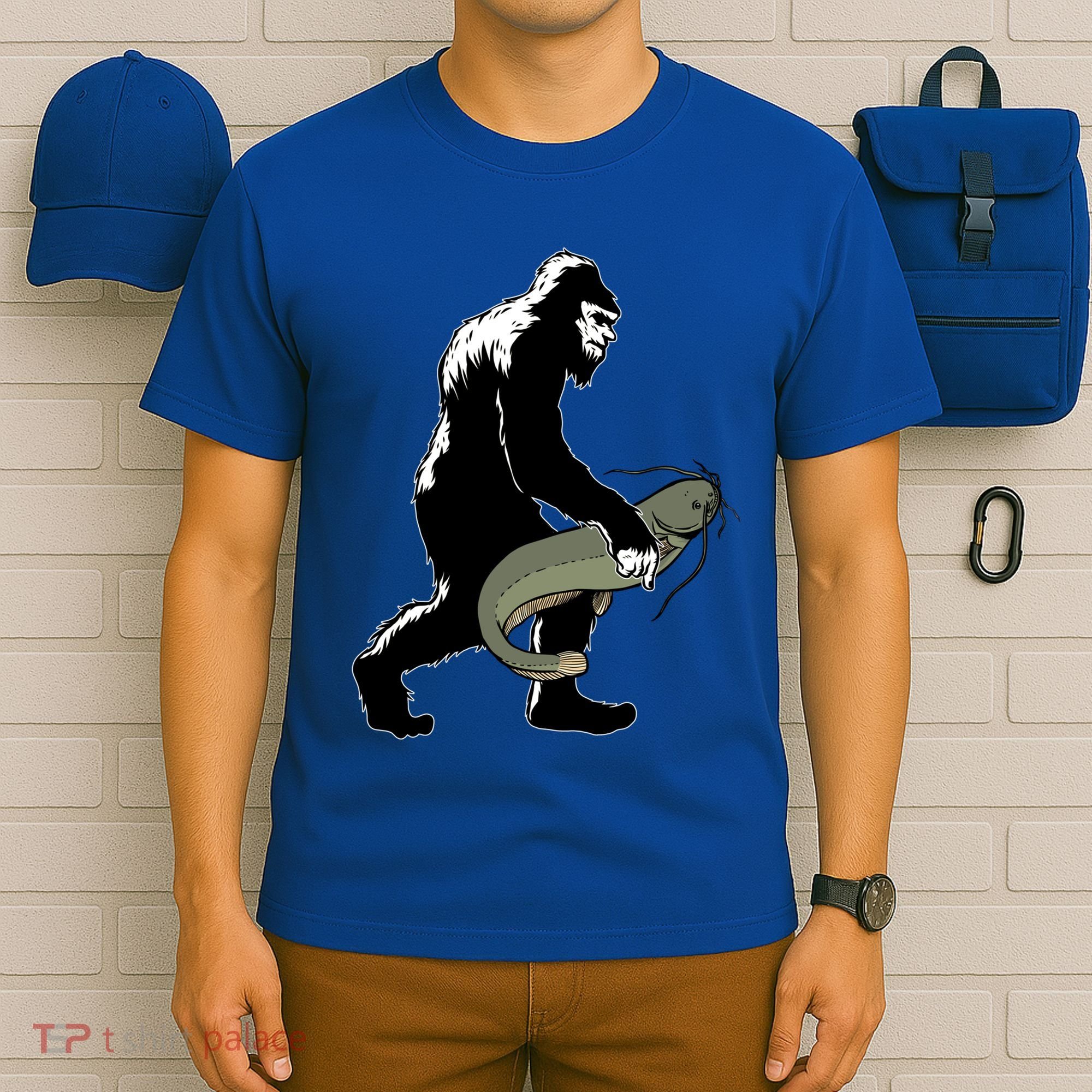Catfish Bigfoot Fisher Fishing Fisher Catfishing Meaningful Gift T-Shirt