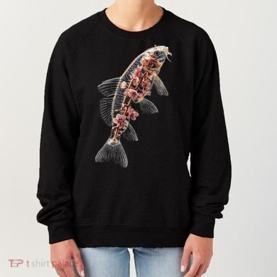 Cherry Blossom Fish Tranquil Waters Fusion Women's Sweatshirt