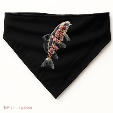 Cherry Blossom Fish Tranquil Waters Fusion USA-Made Doggie Bandana