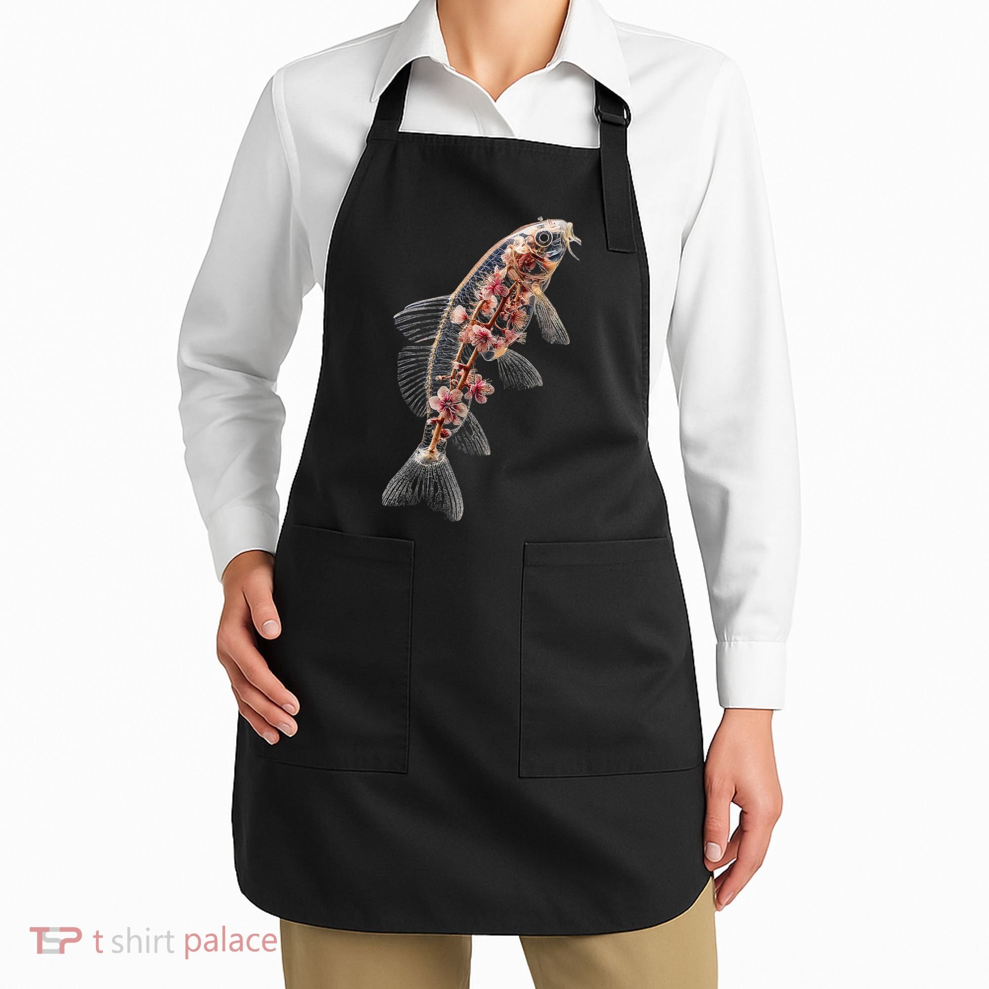 Cherry Blossom Fish Tranquil Waters Fusion Apron