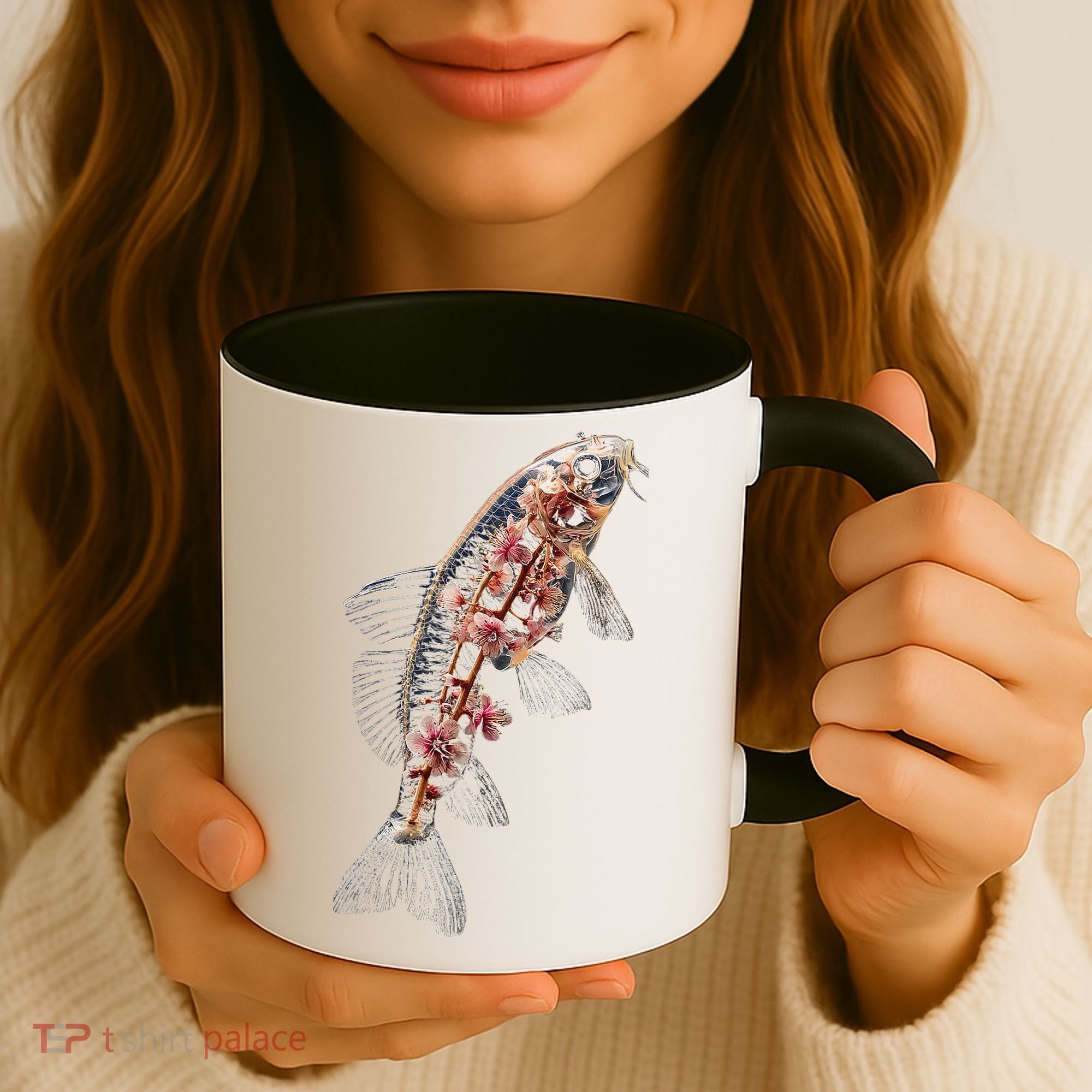Cherry Blossom Fish Tranquil Waters Fusion Coffee Mug