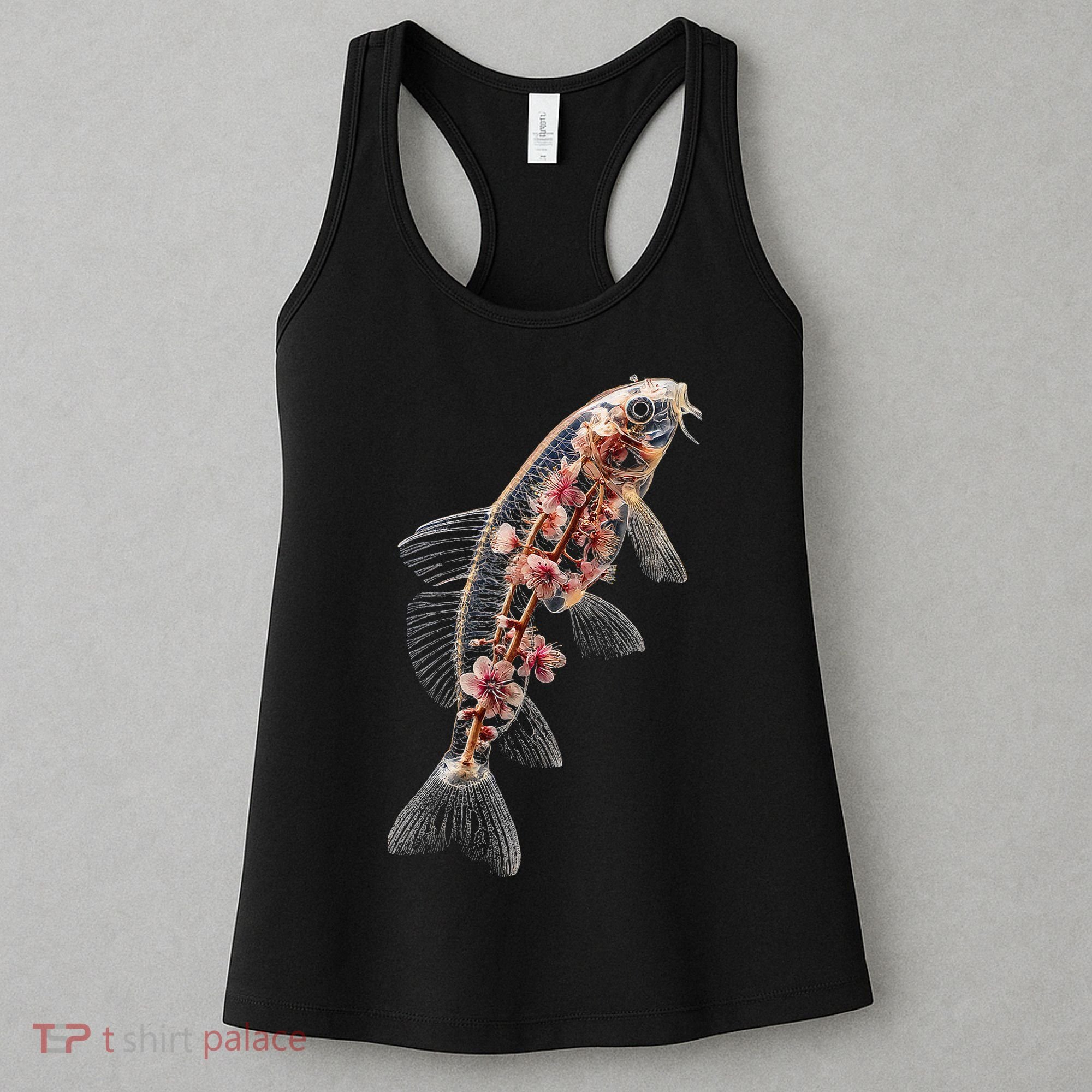 Cherry Blossom Fish Tranquil Waters Fusion Women's Tank Top