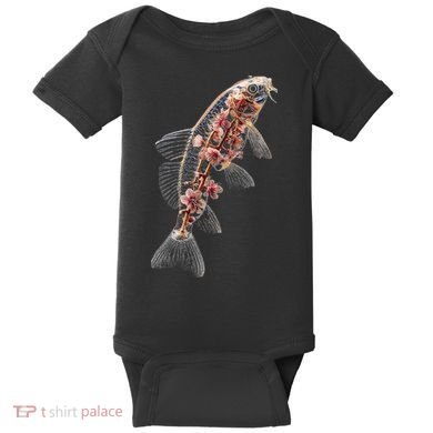 Cherry Blossom Fish Tranquil Waters Fusion Baby Bodysuit