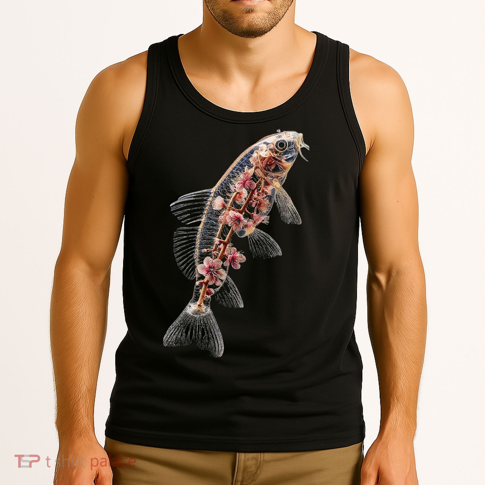 Cherry Blossom Fish Tranquil Waters Fusion Tank Top