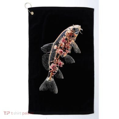 Cherry Blossom Fish Tranquil Waters Fusion Golf Towel