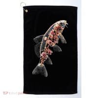 Cherry Blossom Fish Tranquil Waters Fusion Golf Towel thumb 0