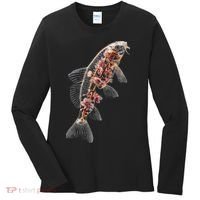 Cherry Blossom Fish Tranquil Waters Fusion Women's Long Sleeve Shirt thumb 0