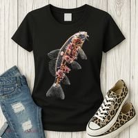 Cherry Blossom Fish Tranquil Waters Fusion Women's T-Shirt thumb 3