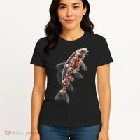 Cherry Blossom Fish Tranquil Waters Fusion Women's T-Shirt thumb 4