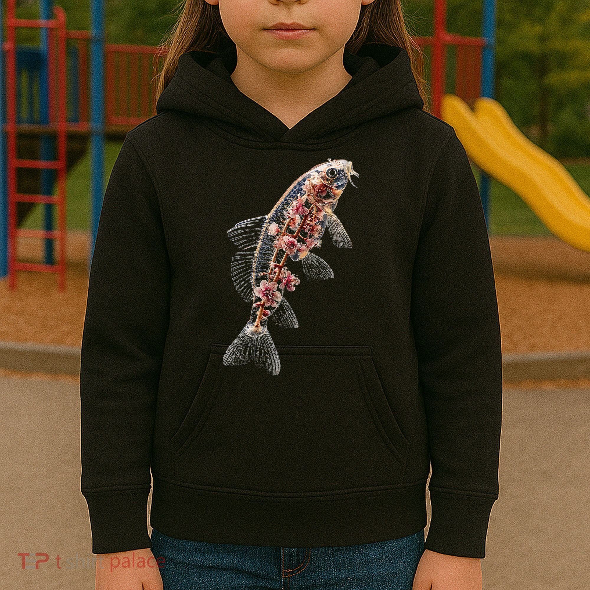 Cherry Blossom Fish Tranquil Waters Fusion Kids Hoodie