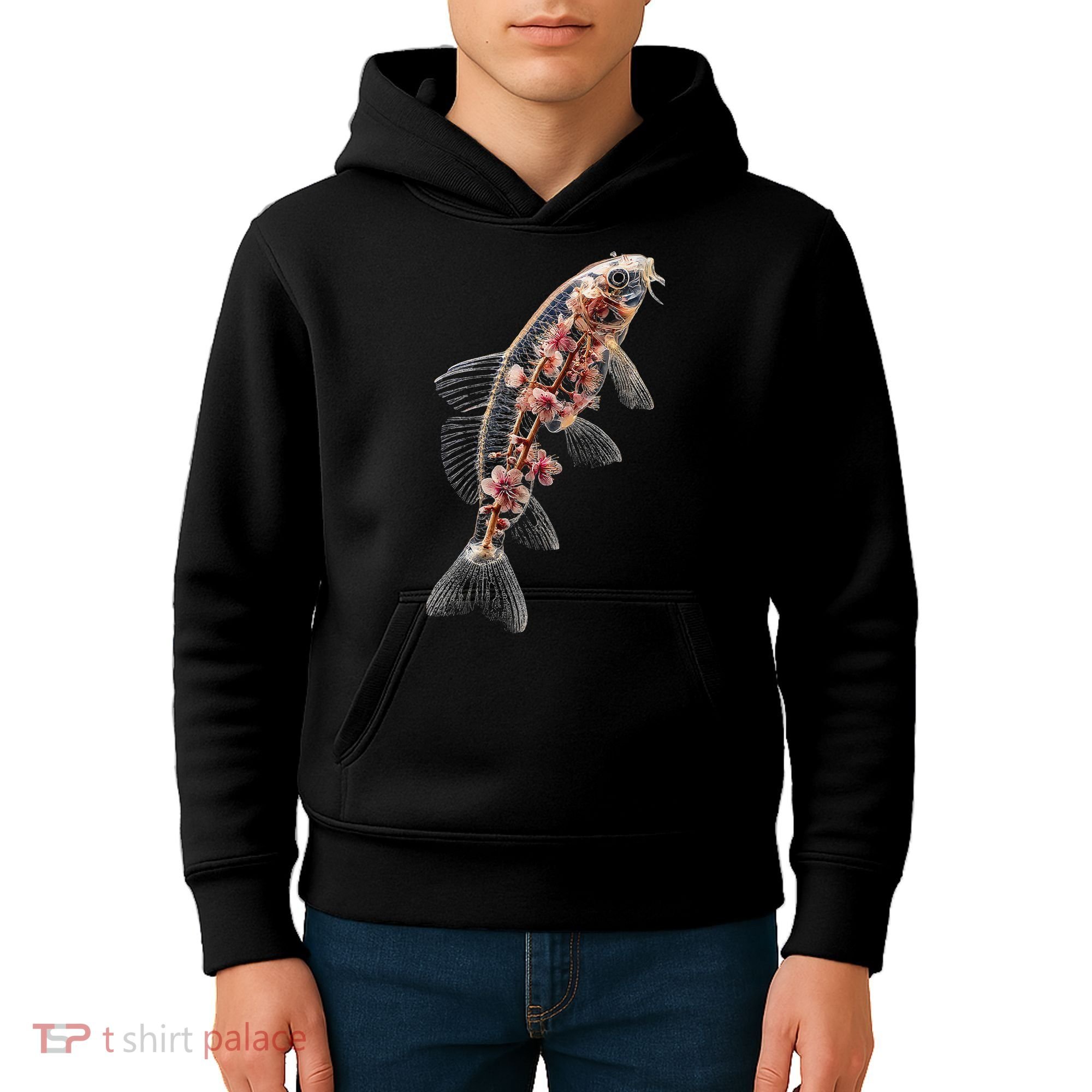 Cherry Blossom Fish Tranquil Waters Fusion Kids Hoodie
