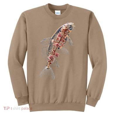 Cherry Blossom Fish Tranquil Waters Fusion Sweatshirt