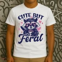 Cute But Feral Raccoon Funny Raccoon Gift T-Shirt thumb 3