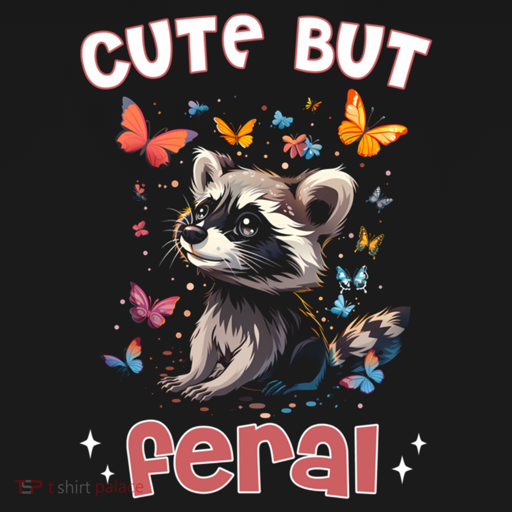 Cute But Feral Funny Raccoon Blue Butterfly Summer Gift Ornament
