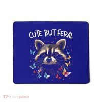 Cute But Feral Funny Raccoon Blue Butterfly Summer Gift Mousepad thumb 0