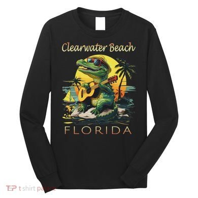 Clearwater Beach Florida Vacation Cute Alligator Souvenir Long Sleeve Shirt