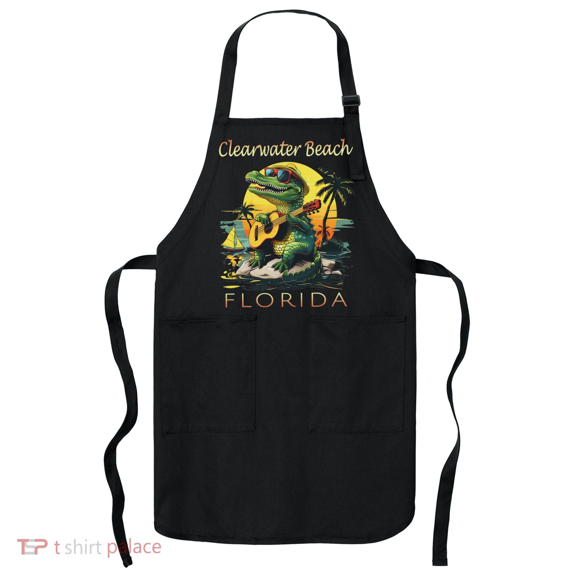 Clearwater Beach Florida Vacation Cute Alligator Souvenir Apron