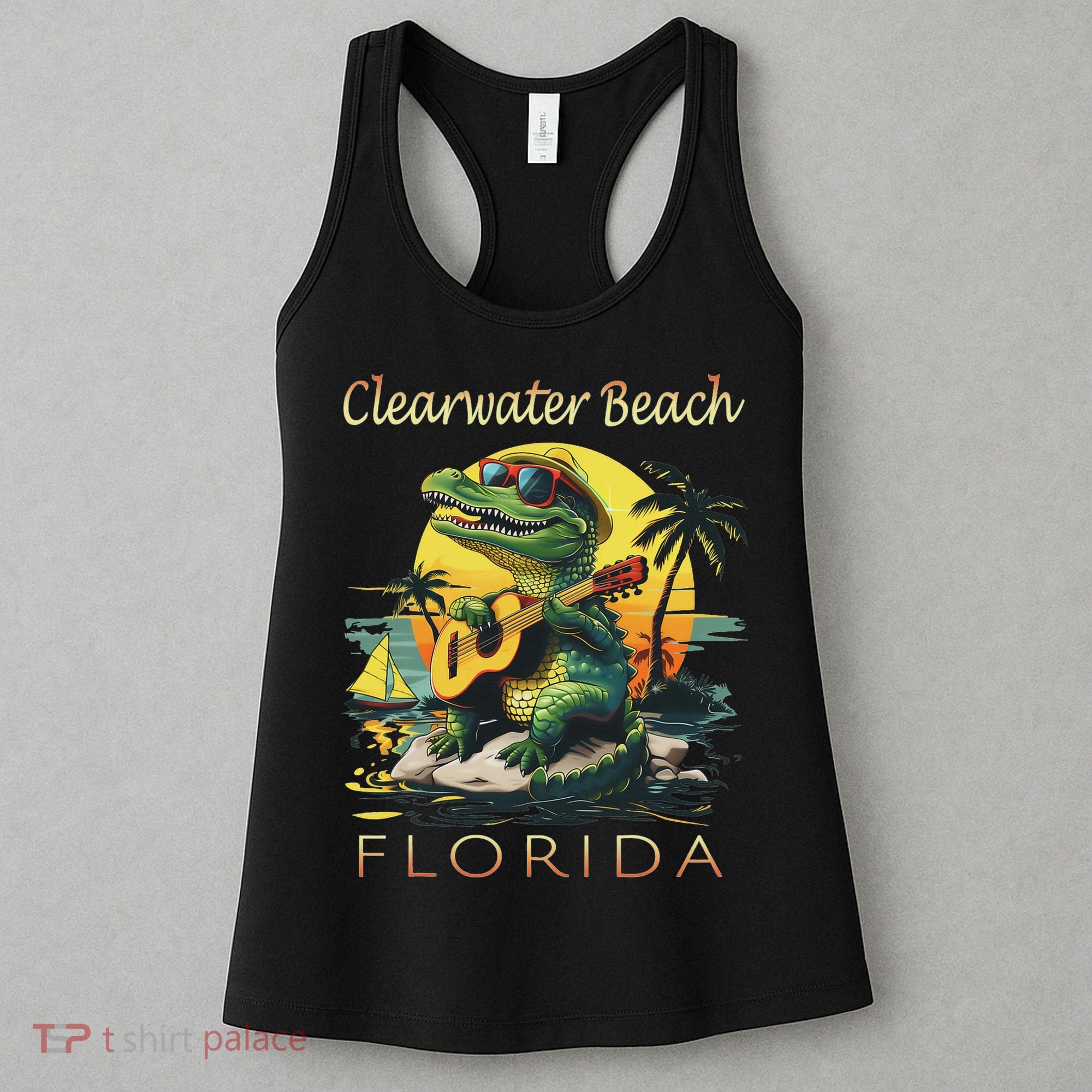Clearwater Beach Florida Vacation Cute Alligator Souvenir Women's Tank Top