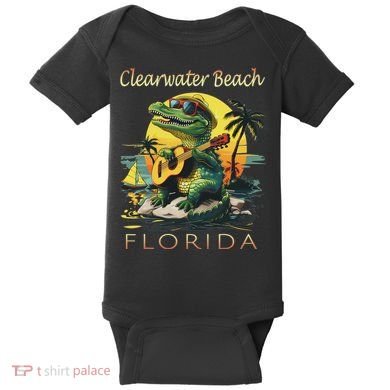 Clearwater Beach Florida Vacation Cute Alligator Souvenir Baby Bodysuit