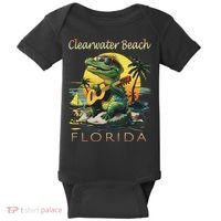 Clearwater Beach Florida Vacation Cute Alligator Souvenir Baby Bodysuit thumb 0