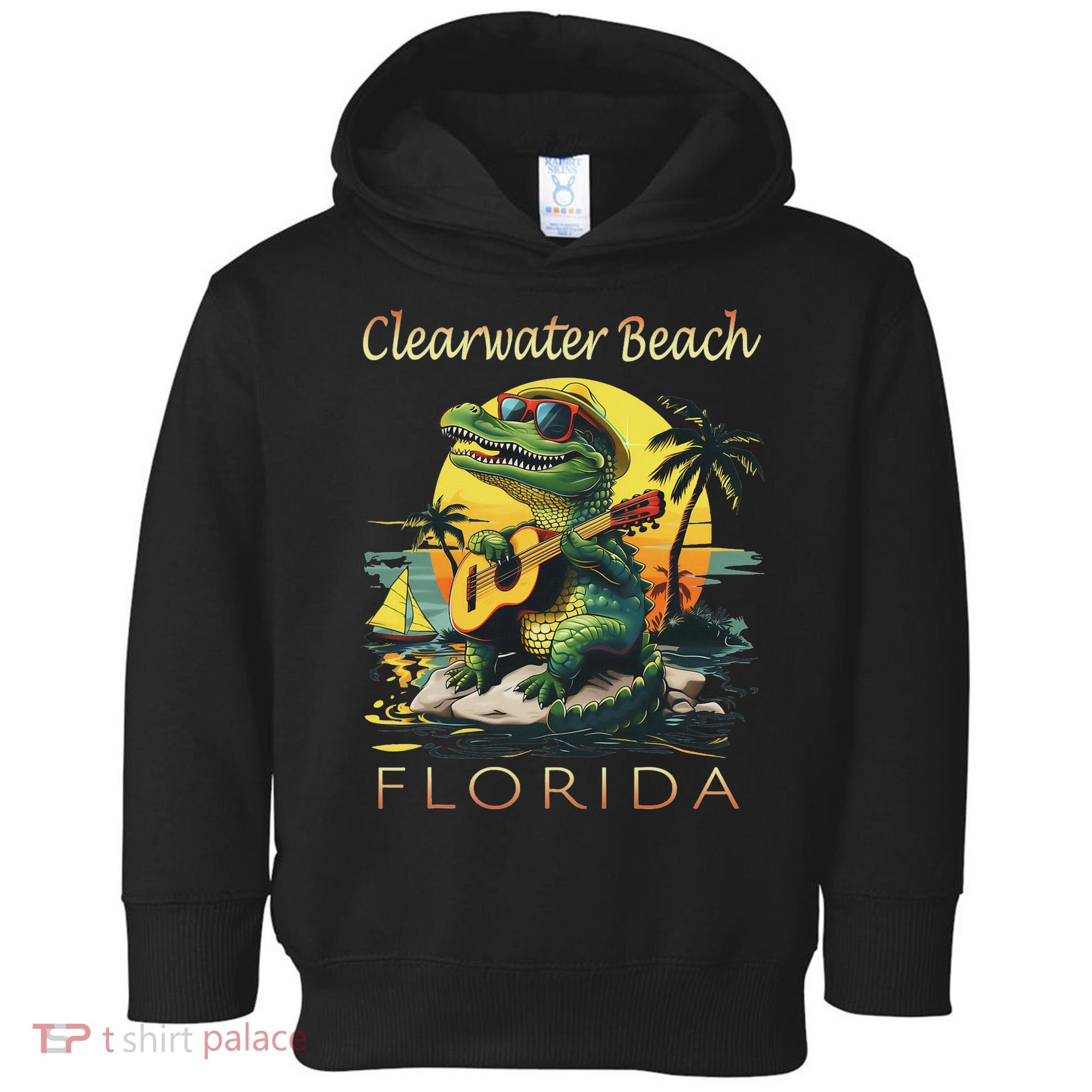 Clearwater Beach Florida Vacation Cute Alligator Souvenir Toddler Hoodie